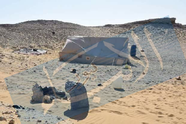 خيمة داعش فى صحراء اسيوط